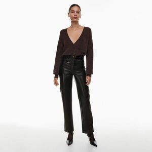 Aritzia | Wilfred | Melina‎ Faux Leather Pants Black Size 4